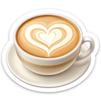 Latte art sin la taza, solo el diseño con leche sticker