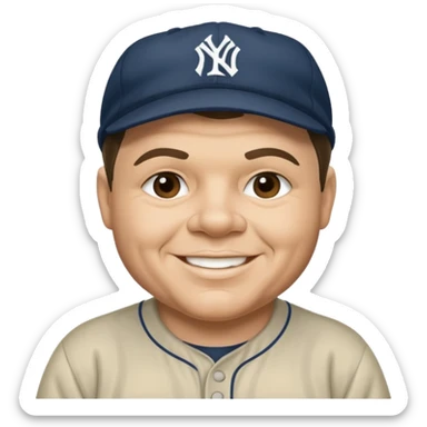 babe ruth but he’s caucasian sticker