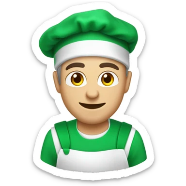 Un gorro de cocinero blancosibre do do verde encima de unas letras que pone acha sticker