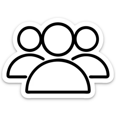 group of people, simple icon, minimal, monochrome, outline style sticker