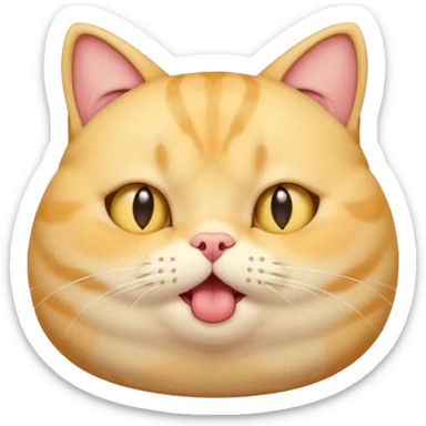 fat yellow confused kawaii cat open mouth and question mark signs on his head sticker