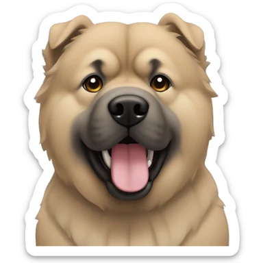 Beige grey chow-chow black muzzle sticker