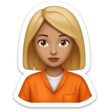 prisoner woman in orange clothing sticker