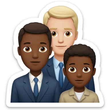 Tall white guy with dwarf black kid sticker