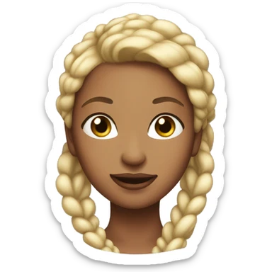 woman with pigtail hair, beautiful woman sticker