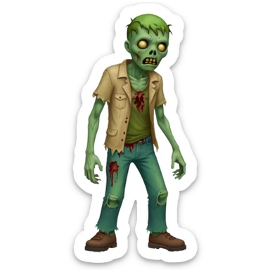Create an emoji of  a scary Zombie full bodied sticker
