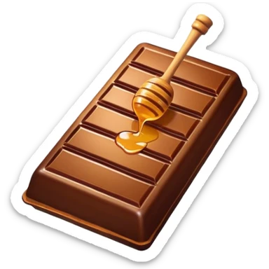 chocolate bar with honey on top sticker