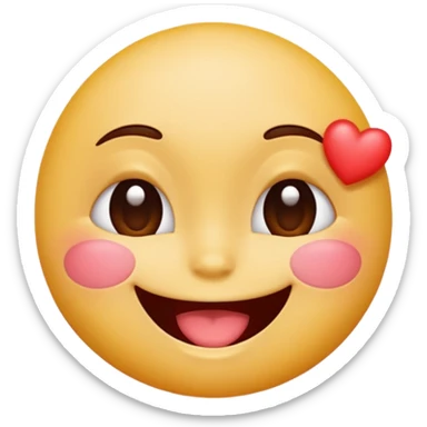 A single emoji that's feeling extreme happiness. Blushing and feeling in love. Grinning and smiling and making a kissy face. Something sweet and perfect to send to someone you love. Not a familiar love something deep and profound. Something unique. sticker