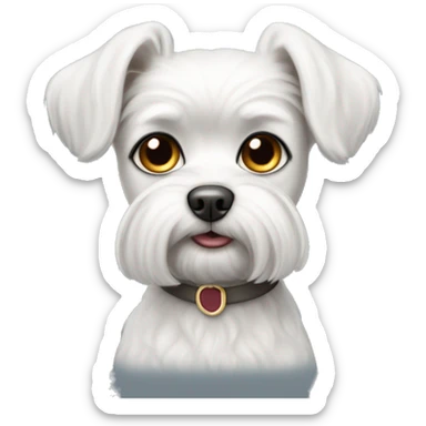 a small Maltese lapdog with long ears and a short-cropped muzzle sticker