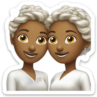 Mariage deux femmes blanches sticker