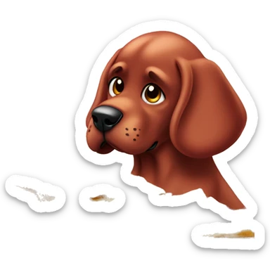 Clifford sniffing a pile  sticker