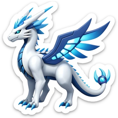 Modern Futuristic Kyurem-reshiram-dialga-Suicune-hybrid, full body sticker