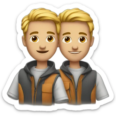 two friends men sticker