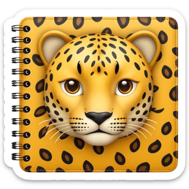 leopard patterned notebook sticker