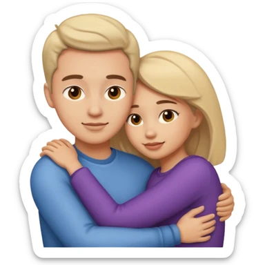 emoji de abrazar a papa y mama sticker