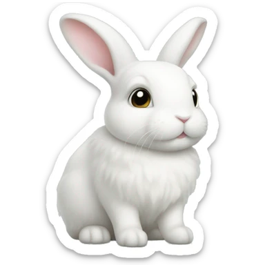 White blanc de hotot bunny sticker