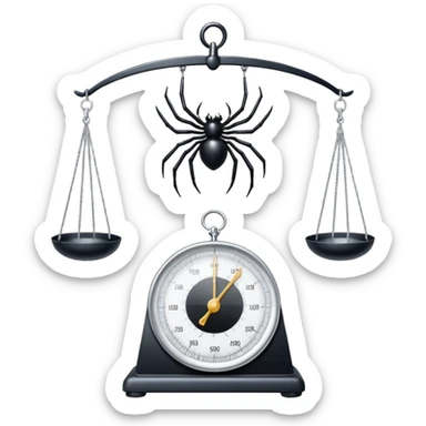 A web on a weighing scale sticker