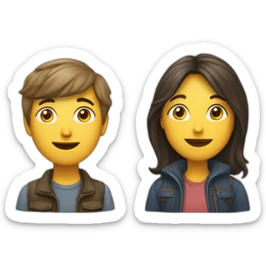 Une personne avec une autre personne qui sont meilleur ami sticker