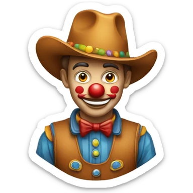 clown cowboy sticker