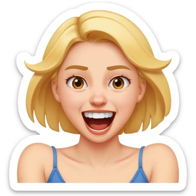 a girl with her arms around her neck getting mad but laughing sticker