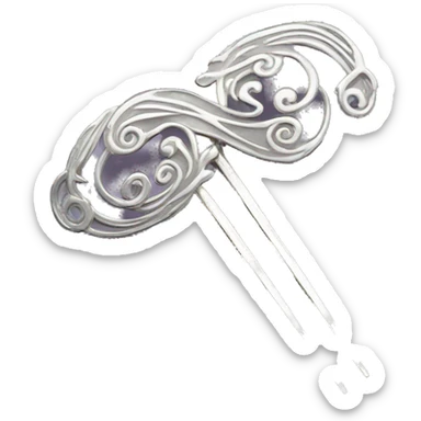 silver metal chinese hair pin sticker