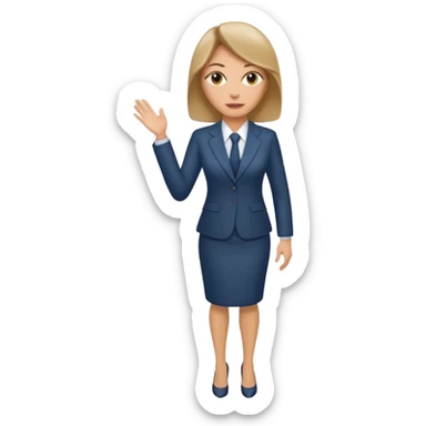 business woman with characters in her forties in full suit dark blond hair standing sticker