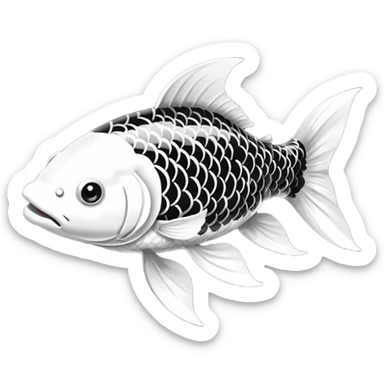 black white Koi fish sticker