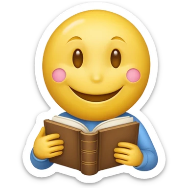 A emoji with a book in its hands like these but combined 😁📖 sticker