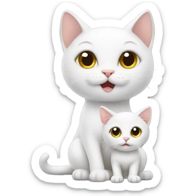 white kitten with your mum sticker