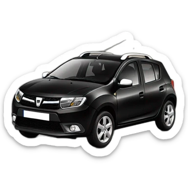 Dacia Sandero noire avant sans barre toit sticker
