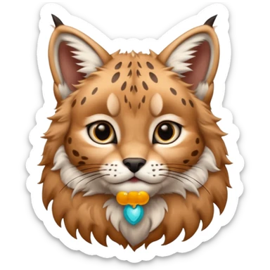 A high-resolution photo-realistic digital illustration of a baby lynx, chest upward A high-resolution, photo-realistic digital illustration of a majestic young Eurasian lynx, shown from the shoulder upwards with lynx markings sticker