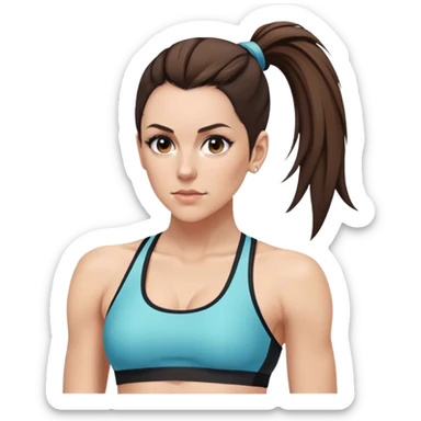 Melanie chisholm with a high ponytail wearing sports bra sticker