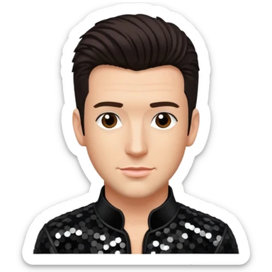 JC Chasez from 'N Sync with dark brown hair, black sequin outfit, light skin sticker