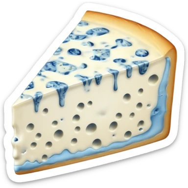 a slice of blue cheese with blue veins sticker