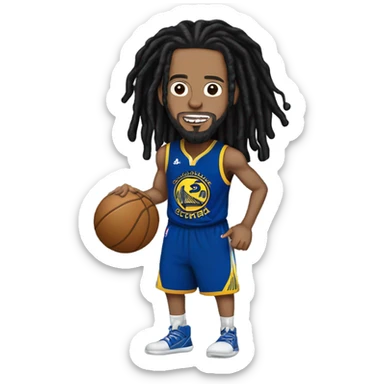 very light skin guy with 2 strand black dreads yelling with a steph curry jersey on with dread that are long to his shoulders and a black long sleeve shirt under sticker