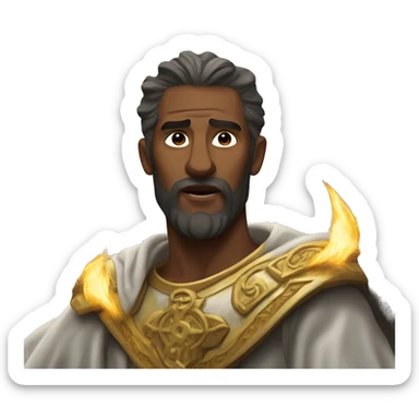 Saint Elijah the Thunderer with thunders around him sticker