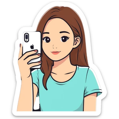 girl taking a selfie sticker