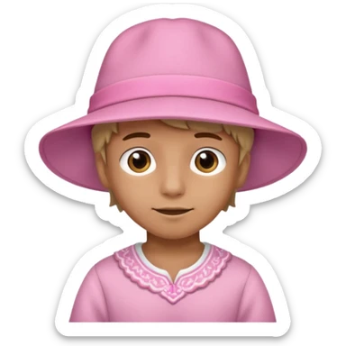 pink hatt and dress  man boy sticker