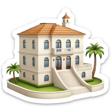 white 3 floor luxurious villa sticker