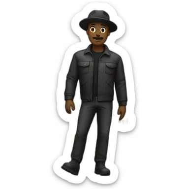 homme noir qui travaille dans les champs sticker