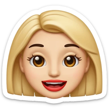 emoji with long eyelashes and thick lips sticker