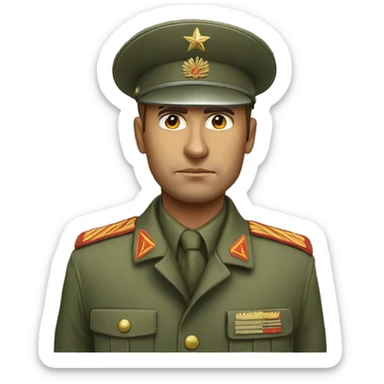 realistic ussr soldier serious with military takes sticker