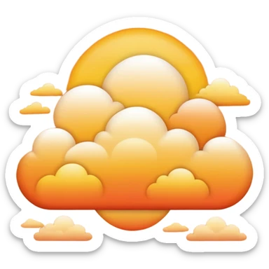 A golden sunset cloud with warm gradient tones. sticker