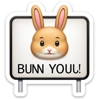 make a white billboard with the text “bun you” inside lt sticker