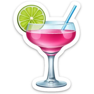 Cosmopolitan drink with a small lime decorating it sticker