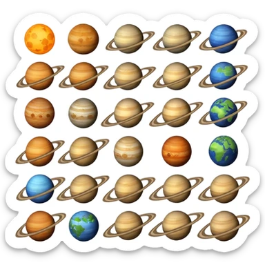 12 planets emojis I need a line for each planet mercury sticker