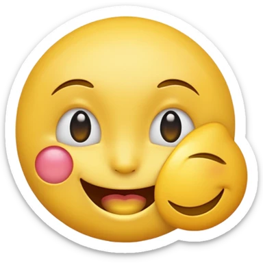 an 'inner emoji' concept: a winking emoji with a tiny laughing emoji inside one eye sticker