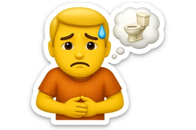 emoji stile iphone che riguarda l'argomento "stipsi/andrò al bagno oggi?", iperrealistico 4k sticker