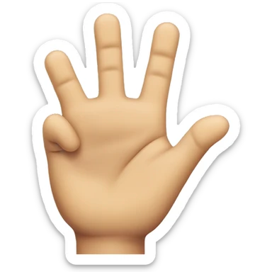 a hand with the thumb, index and middle finger opened sticker