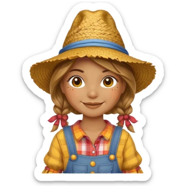 cute girl scarecrow emoji sticker